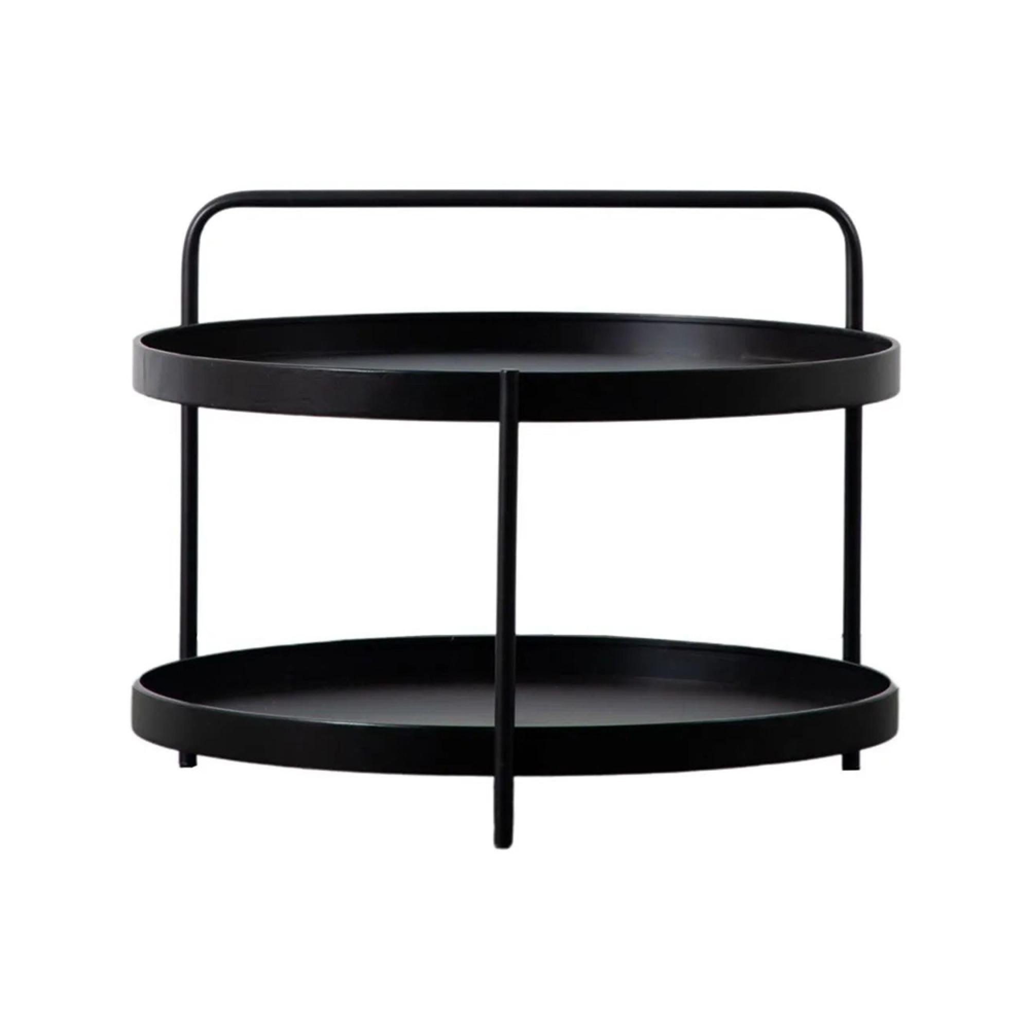 Clearance - Sennen Black Metal Round 65cm Coffee Table - A240