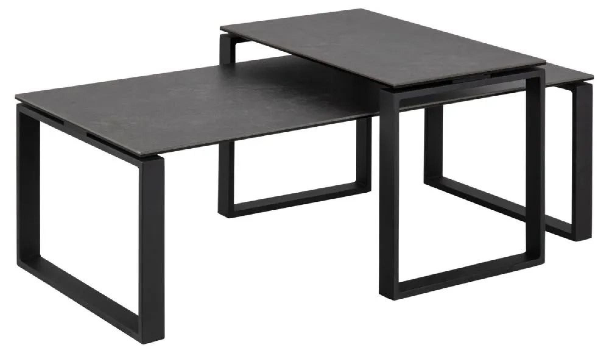 Clearance - Set of 2 Kiefer Black Ceramic Coffee Table - FSS15807