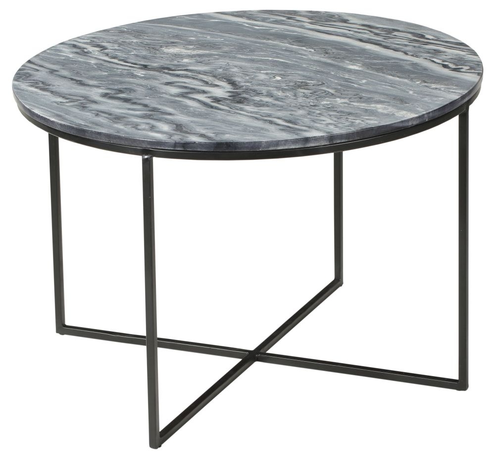 Clearance - The Glam Home Coffee Table - Round - Black - Marble Top