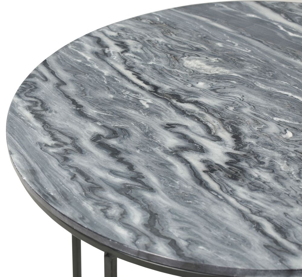 Clearance - The Glam Home Coffee Table - Round - Black - Marble Top