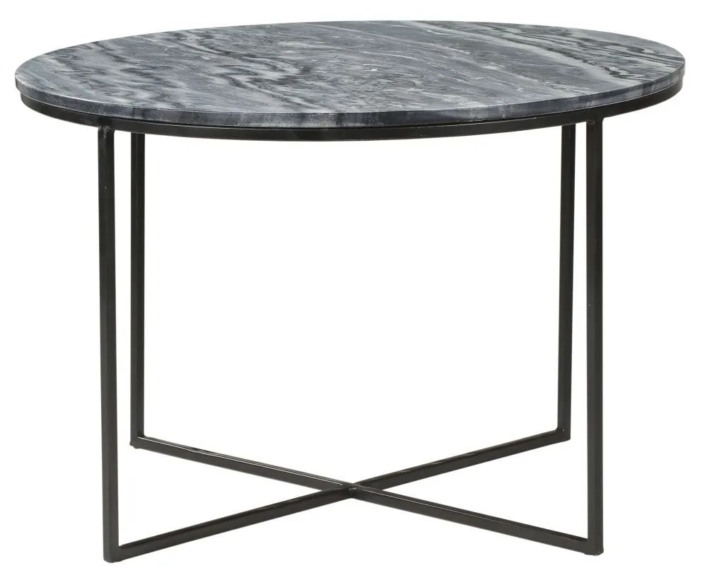 Clearance - The Glam Home Coffee Table - Round - Black - Marble Top