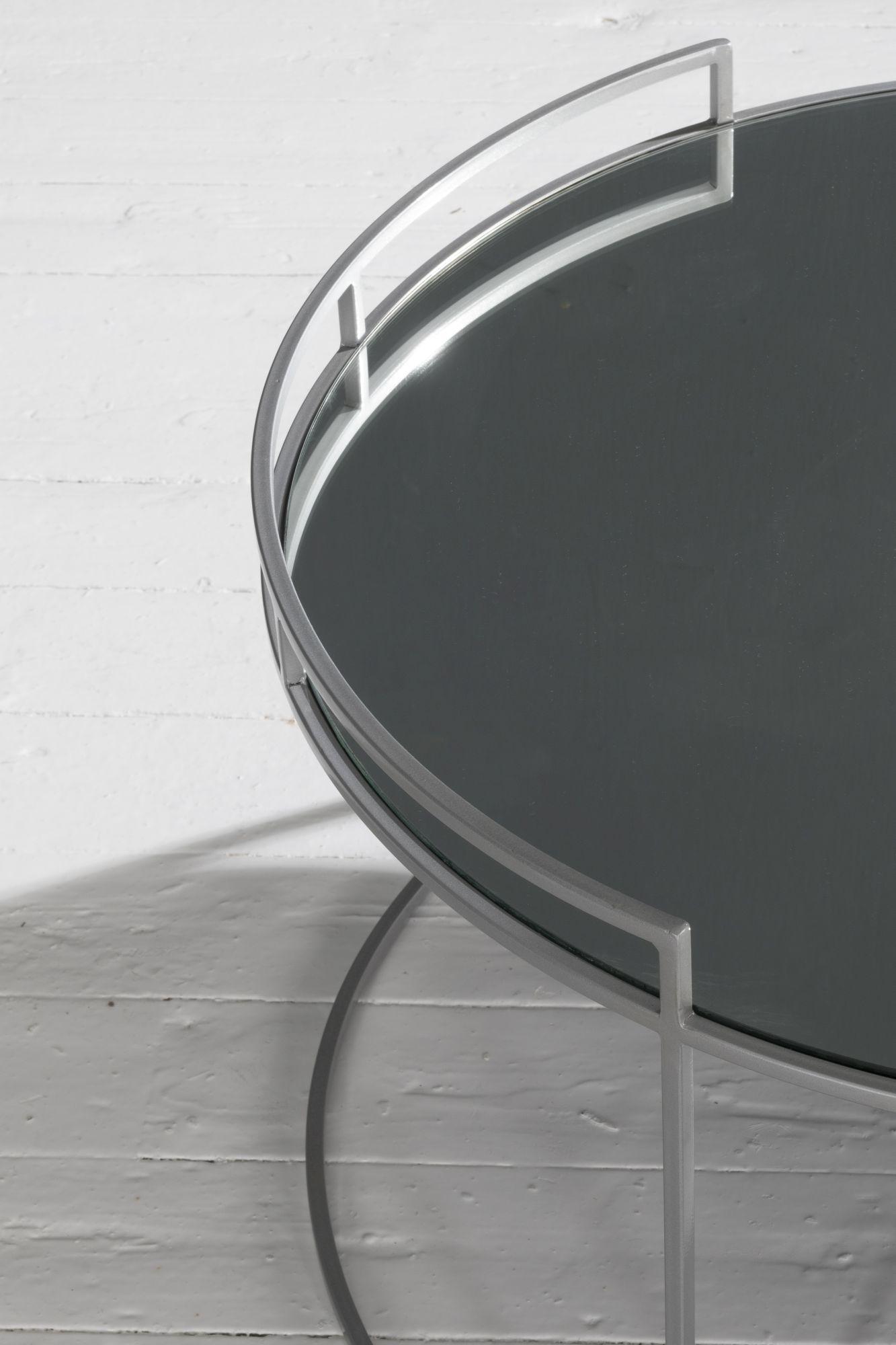 Clearance - Torrance Coffee Table - Round - Glass and Silver