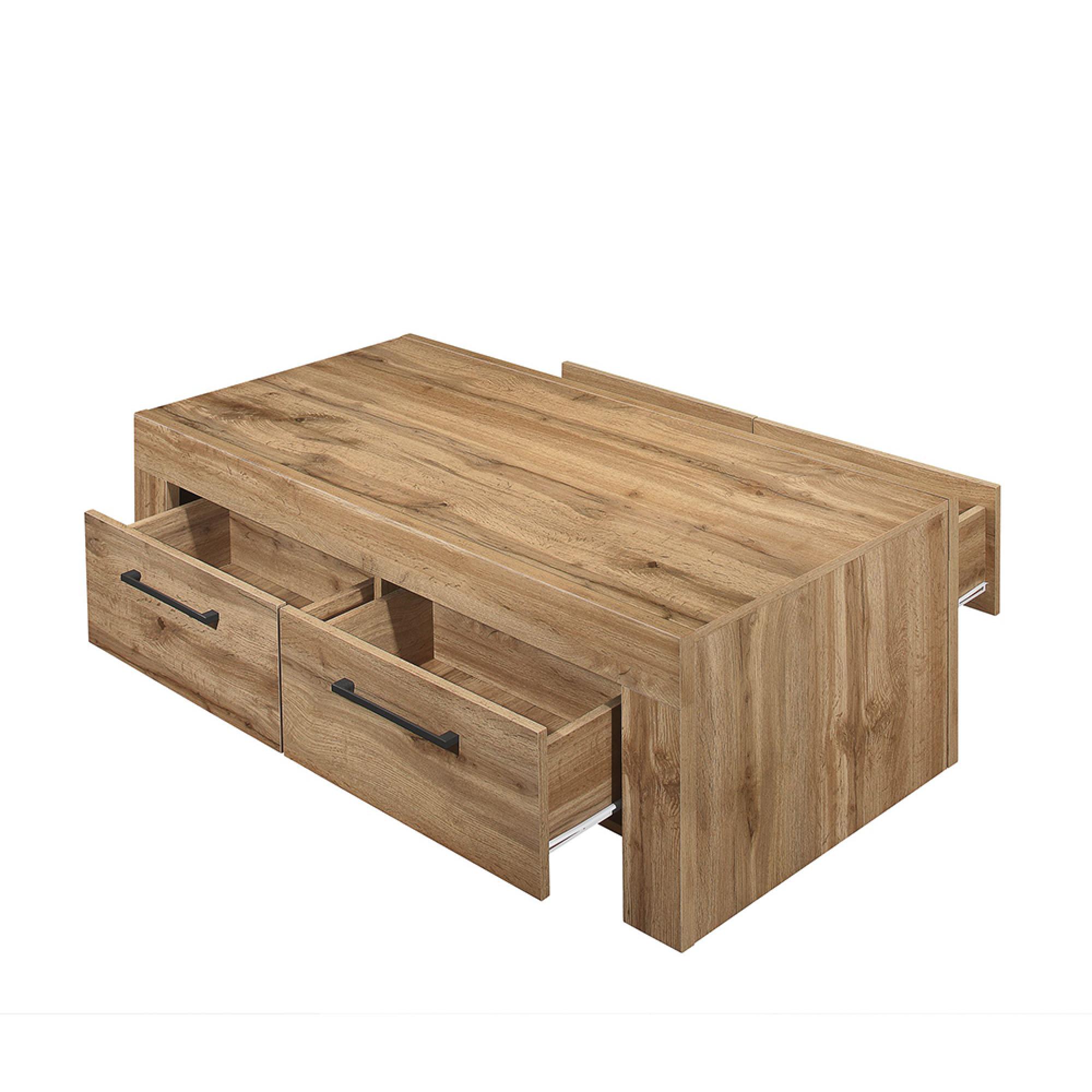 Compton Coffee Table - 4 Drawer - Oak