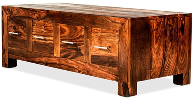 Cube Sheesham 8 Drawer Coffee Table