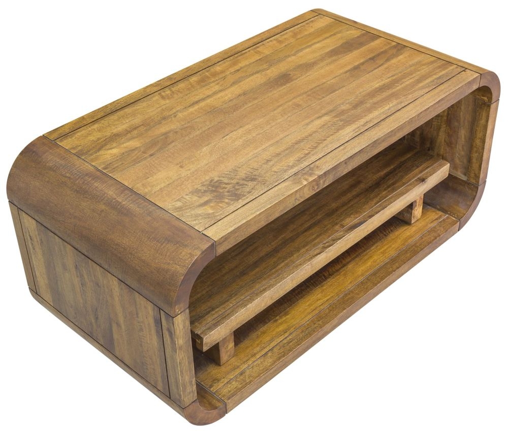Curved Edge Mango Wood Coffee Table