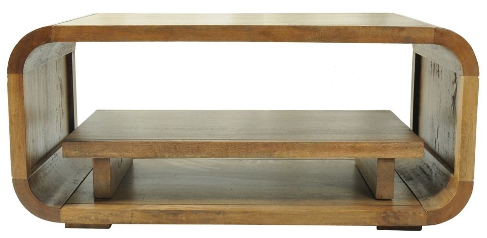 Curved Edge Mango Wood Coffee Table
