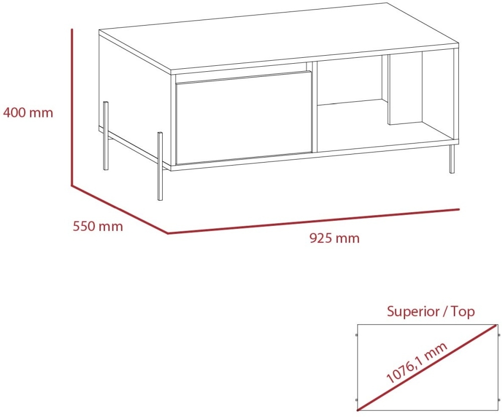 Dallas Coffee Table - White and Grey
