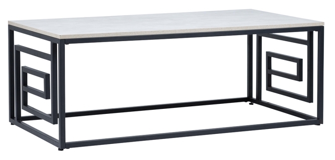Devon Coffee Table - Grey Wood and Black