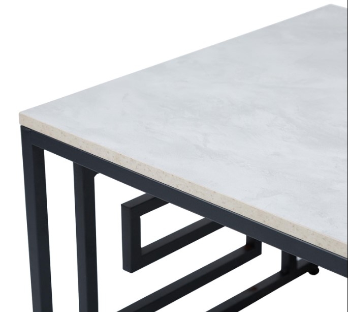 Devon Coffee Table - Grey Wood and Black