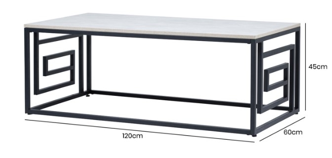 Devon Coffee Table - Grey Wood and Black