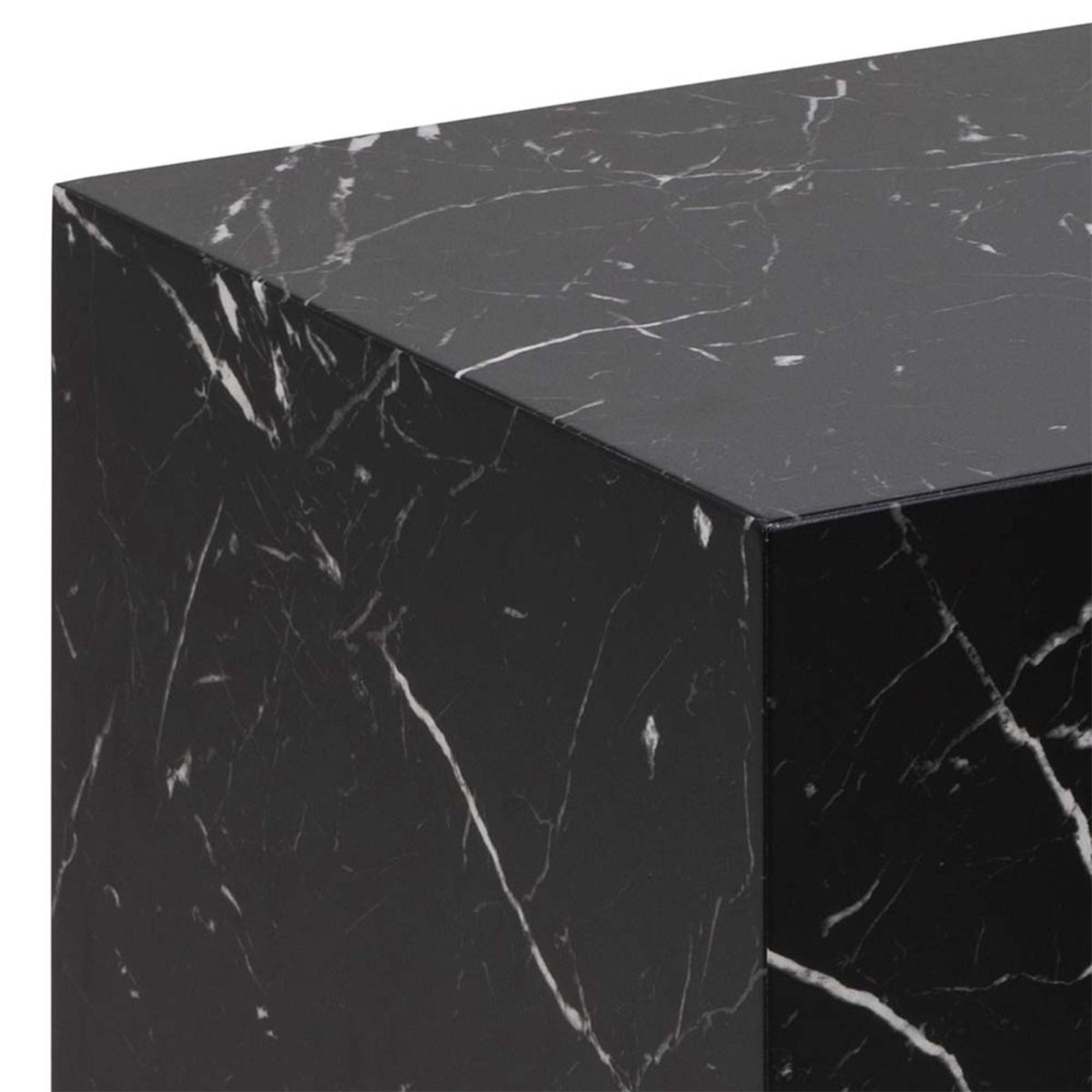 Dice Black Marble Effect Set of 2 Square Coffee Table