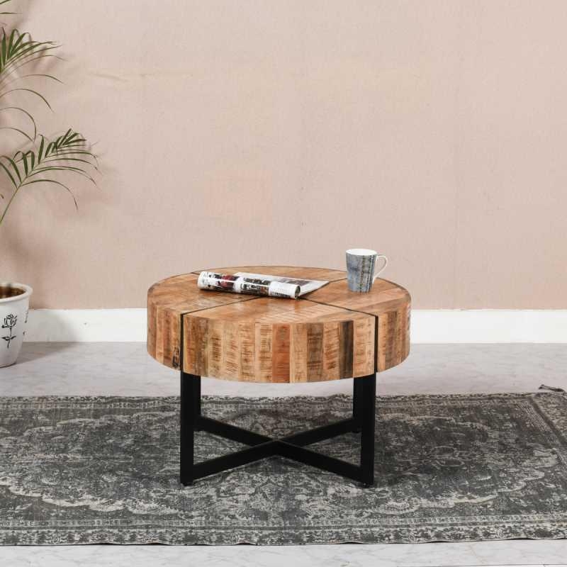 Dispur Solid Mango Wood 70cm Round Coffee Table