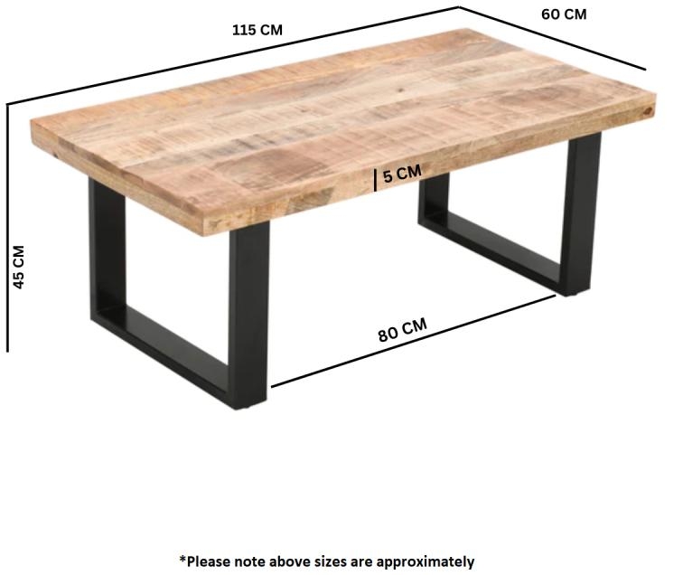Dispur Solid Mango Wood Coffee Table
