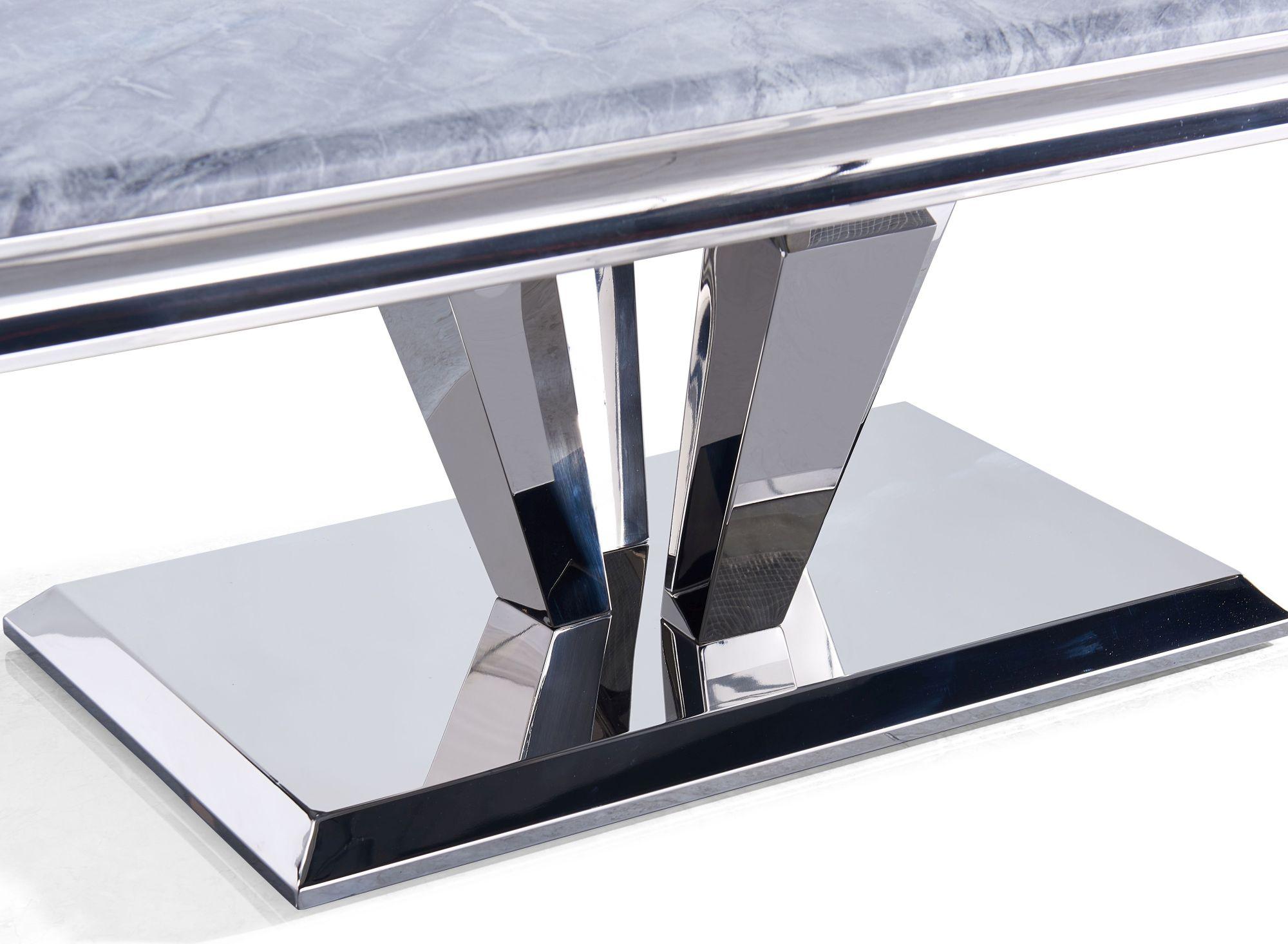 Dolce Coffee Table - Grey Marble & Chrome