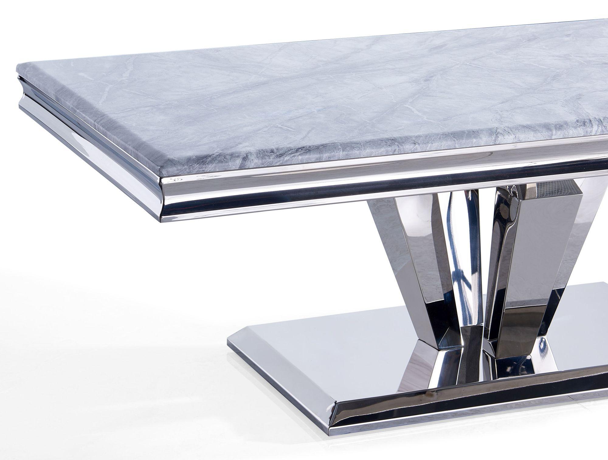 Dolce Coffee Table - Grey Marble & Chrome
