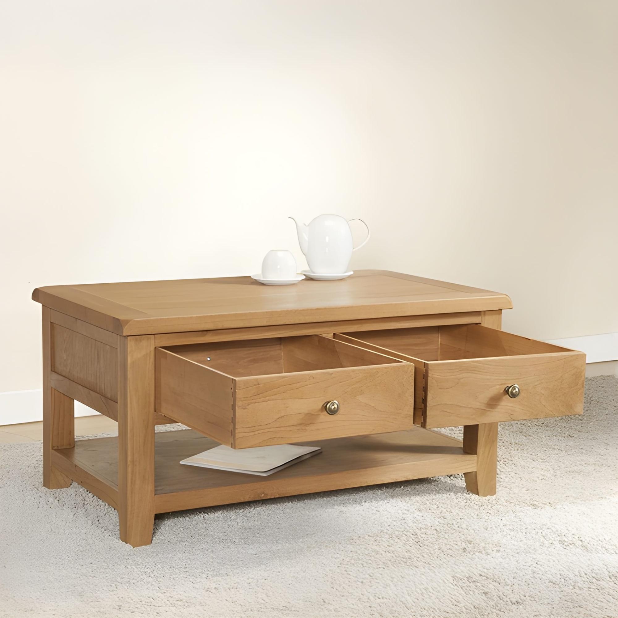 Dorset Coffee Table - 2 Drawer - Oak