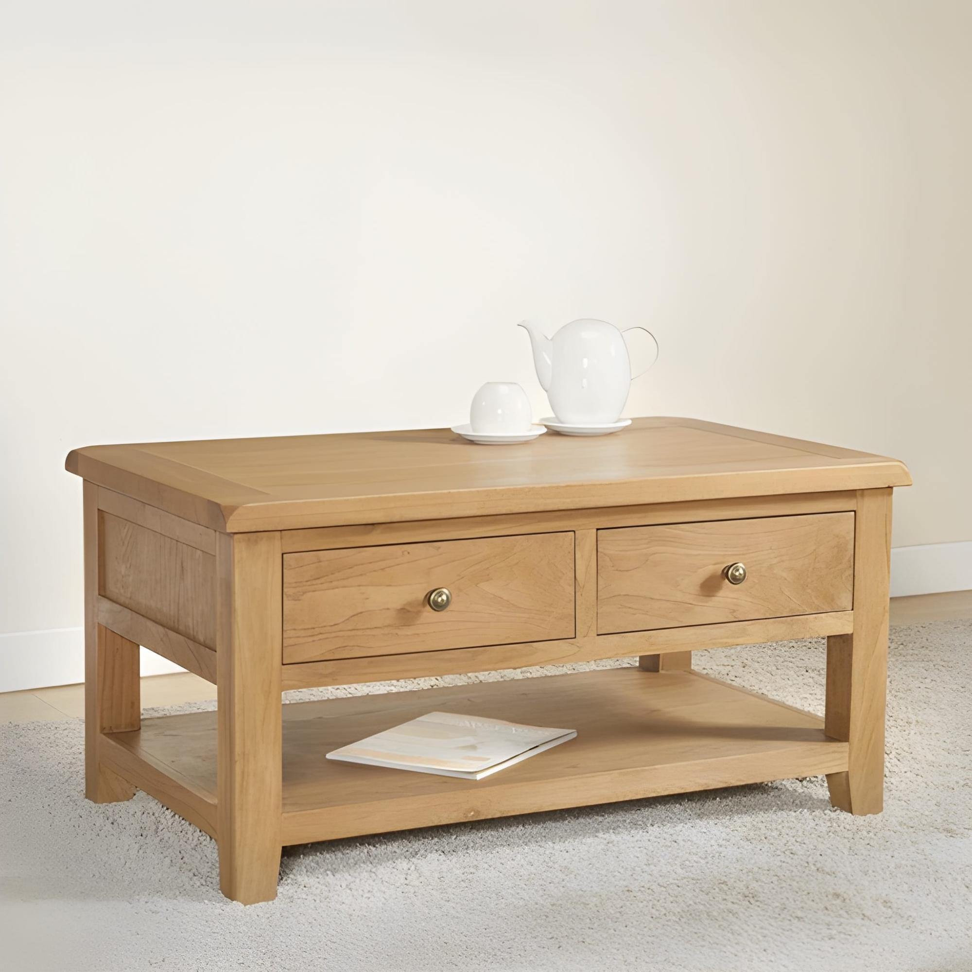 Dorset Coffee Table - 2 Drawer - Oak