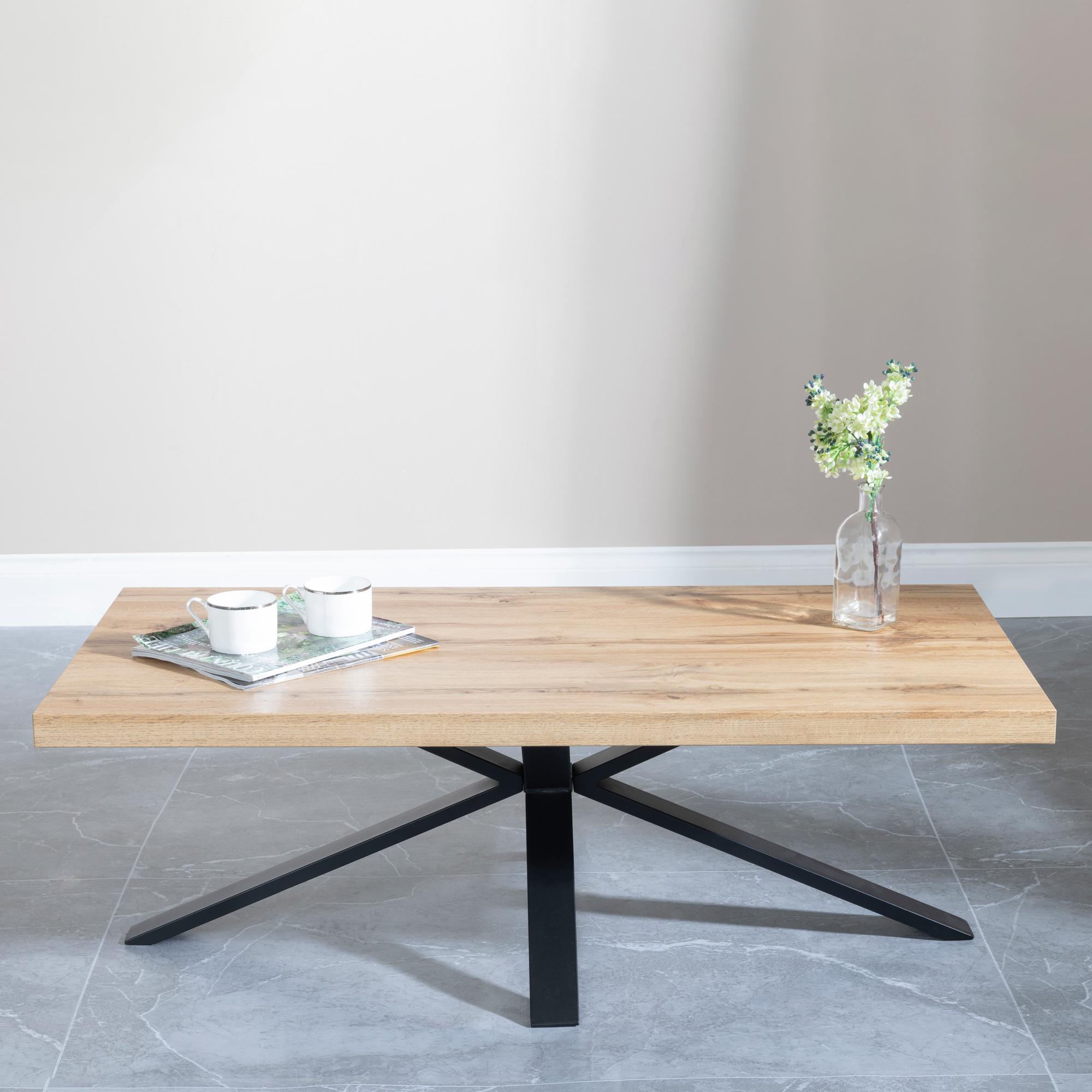Ezra Coffee Table - Oak - Black Spider Legs