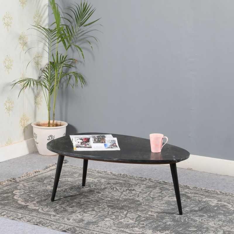 Fluted Black Marble Coffee Table