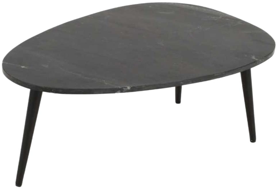 Fluted Black Marble Coffee Table