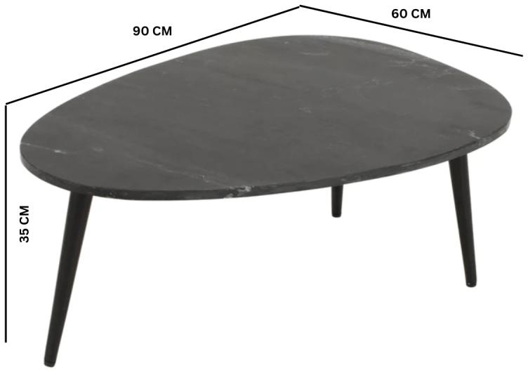 Fluted Black Marble Coffee Table