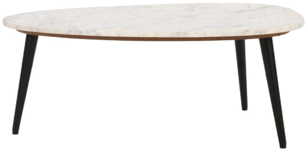 Fluted White Marble Coffee Table