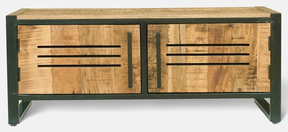 Frais Industrial Rustic Wood Storage Coffee Table