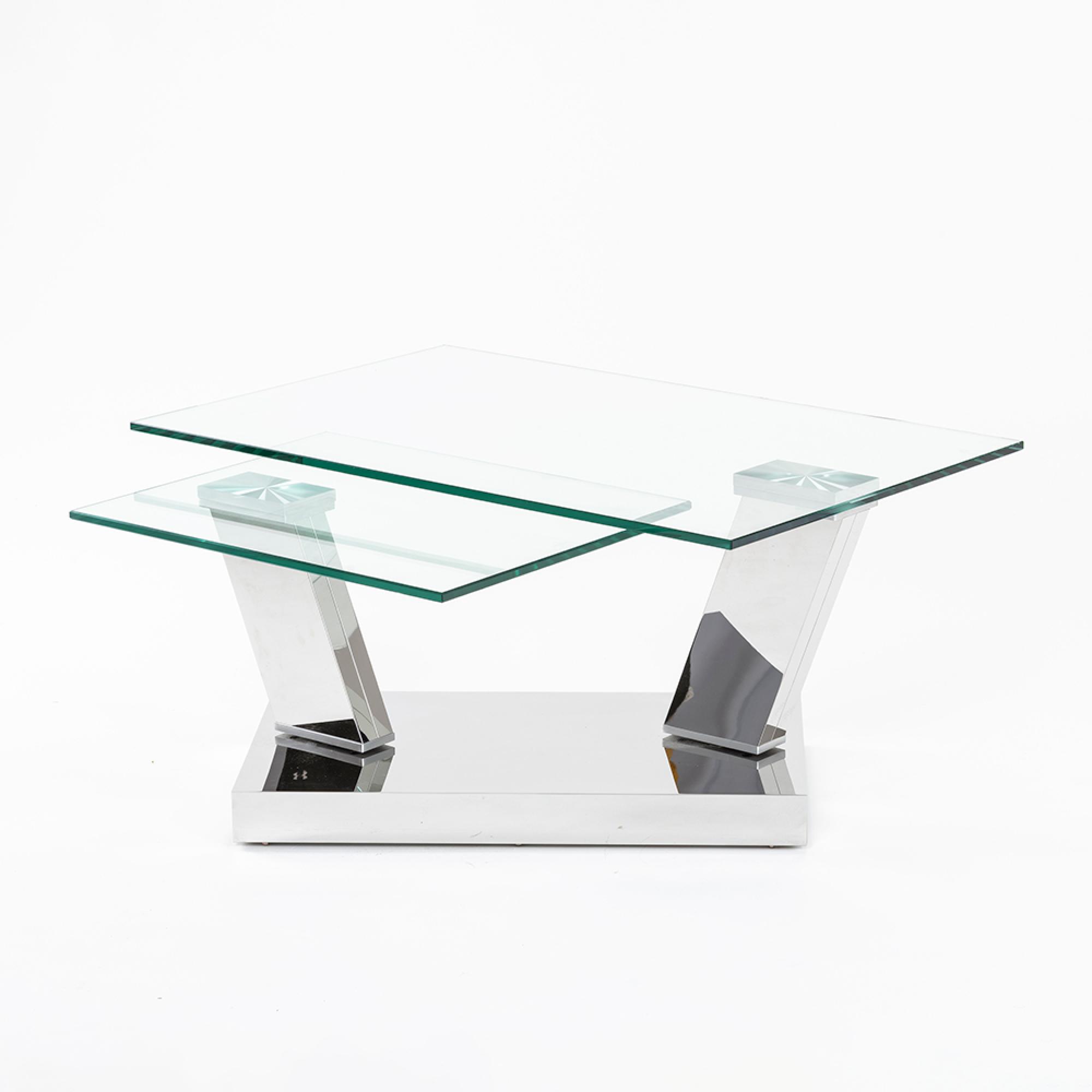 Fusion Coffee Table - Swivel - Glass Top