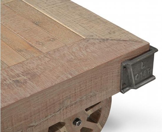Gulmarg Reclaimed Wooden Coffee Table on Wheels