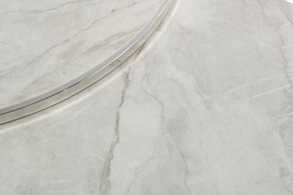 Hanson Coffee Tables - Set of 2 - Round - Sintered Stone and Chrome