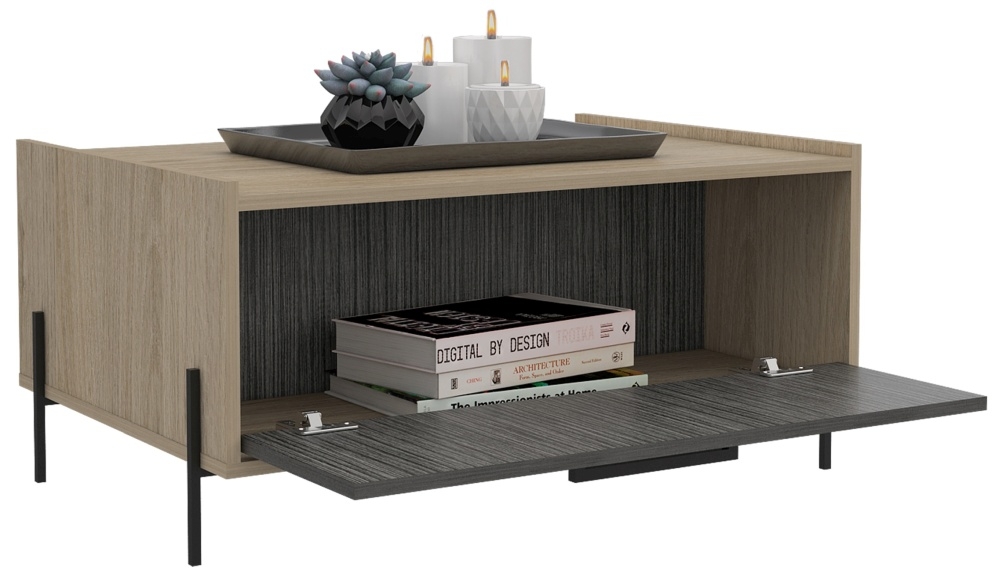 Harvard Storage Coffee Table - Grey Wood