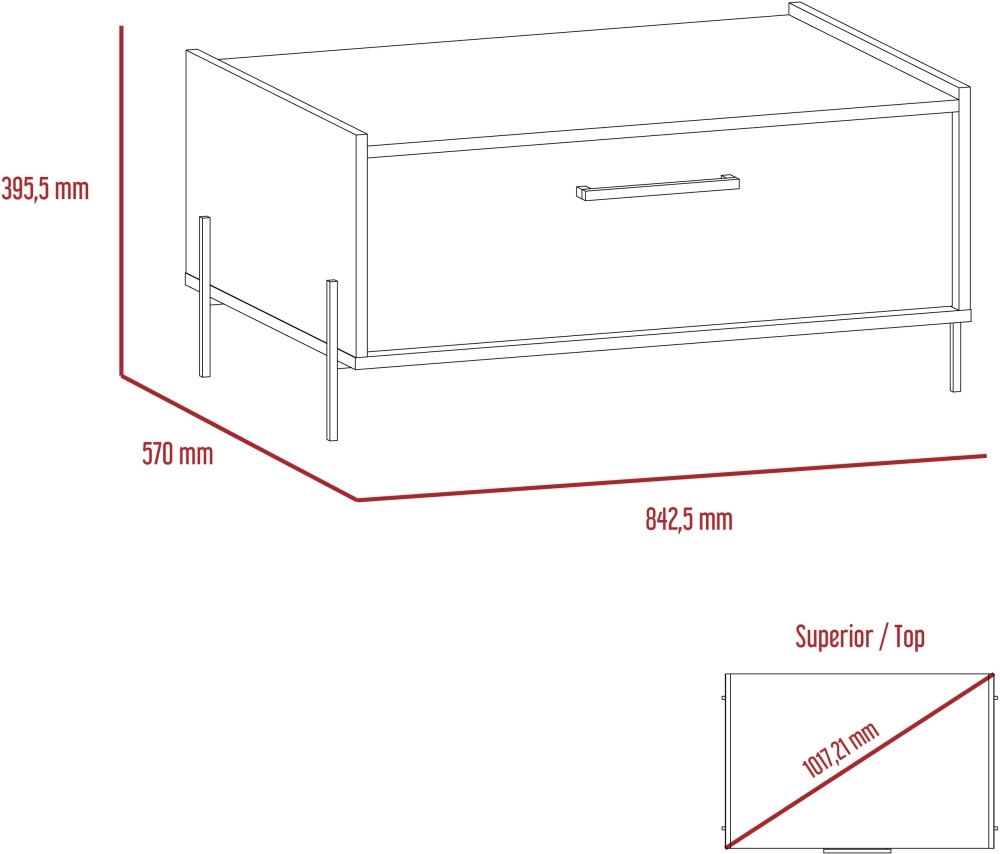 Harvard Storage Coffee Table - Grey Wood