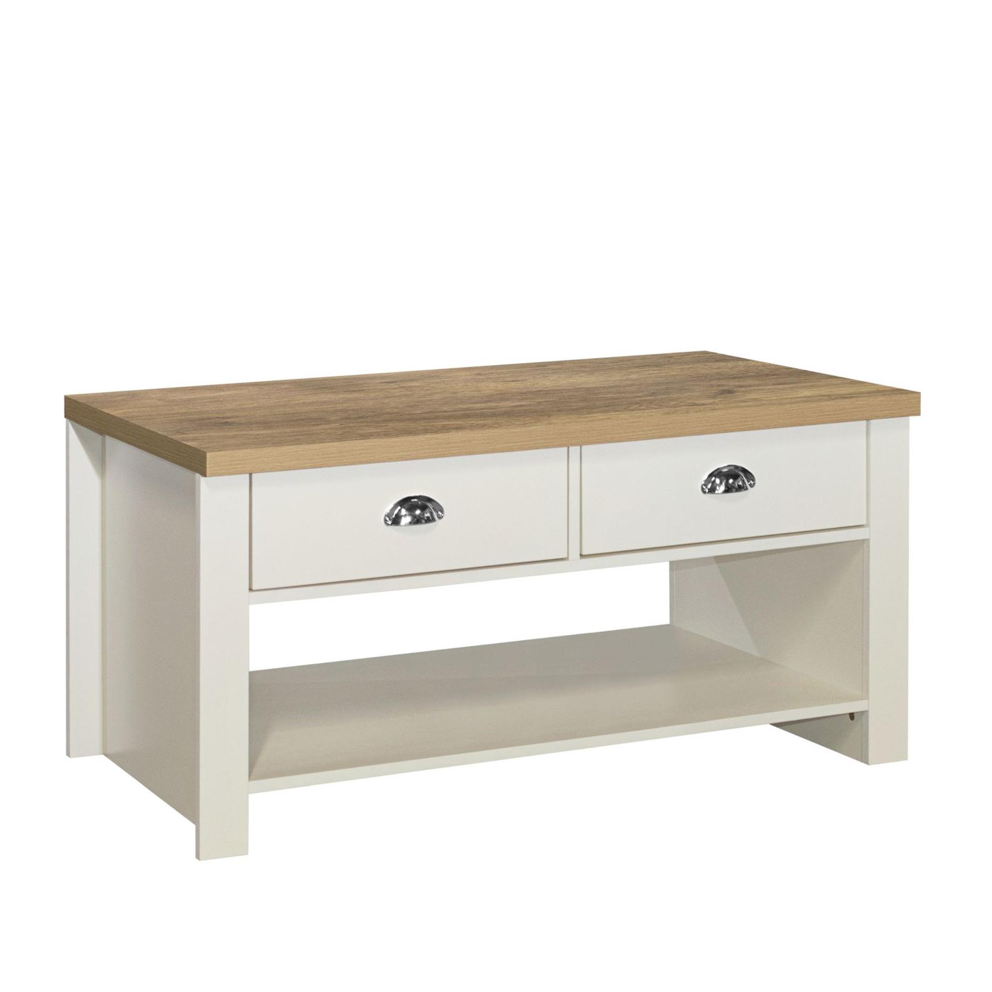 Highgate Coffee Table - 2 Drawer - Cream Painted