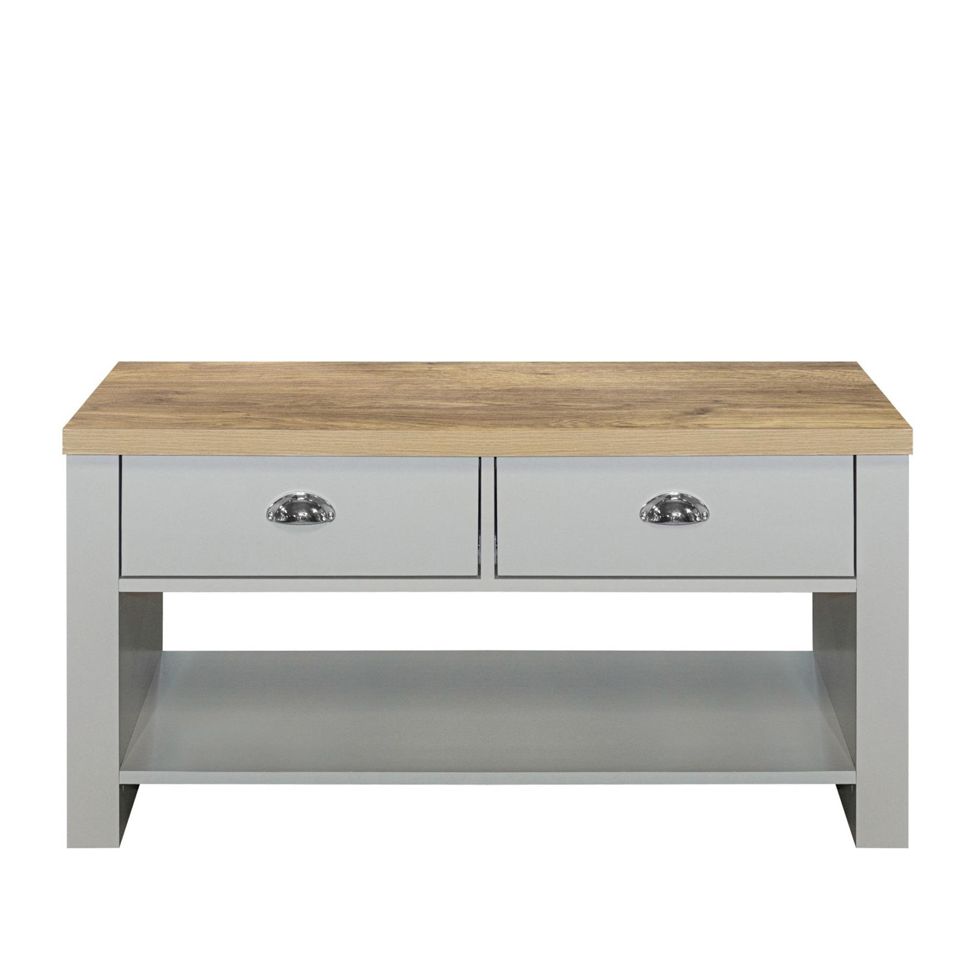 Highgate Coffee Table - 2 Drawer - Grey Painted