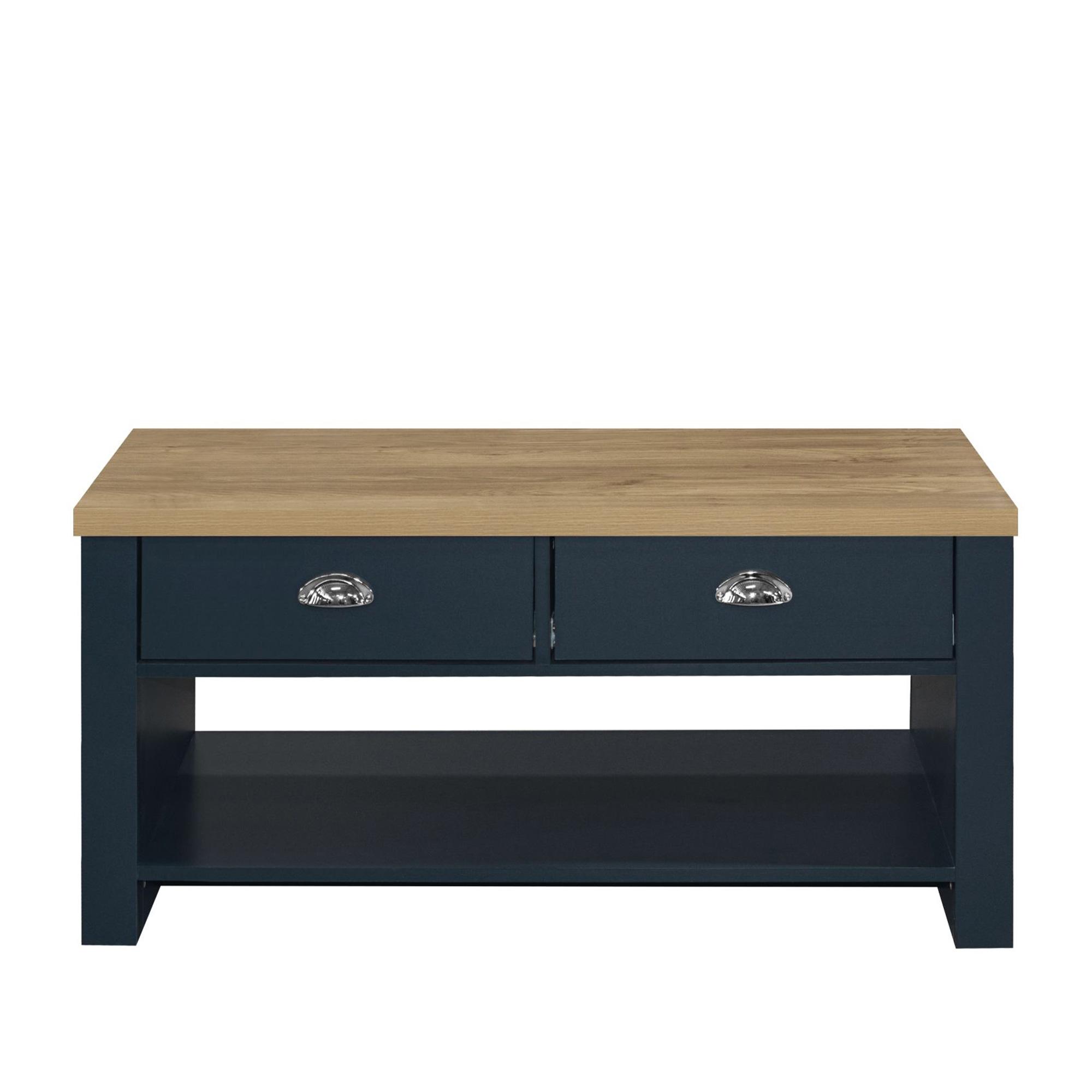 Highgate Coffee Table - 2 Drawer - Navy Blue Painted