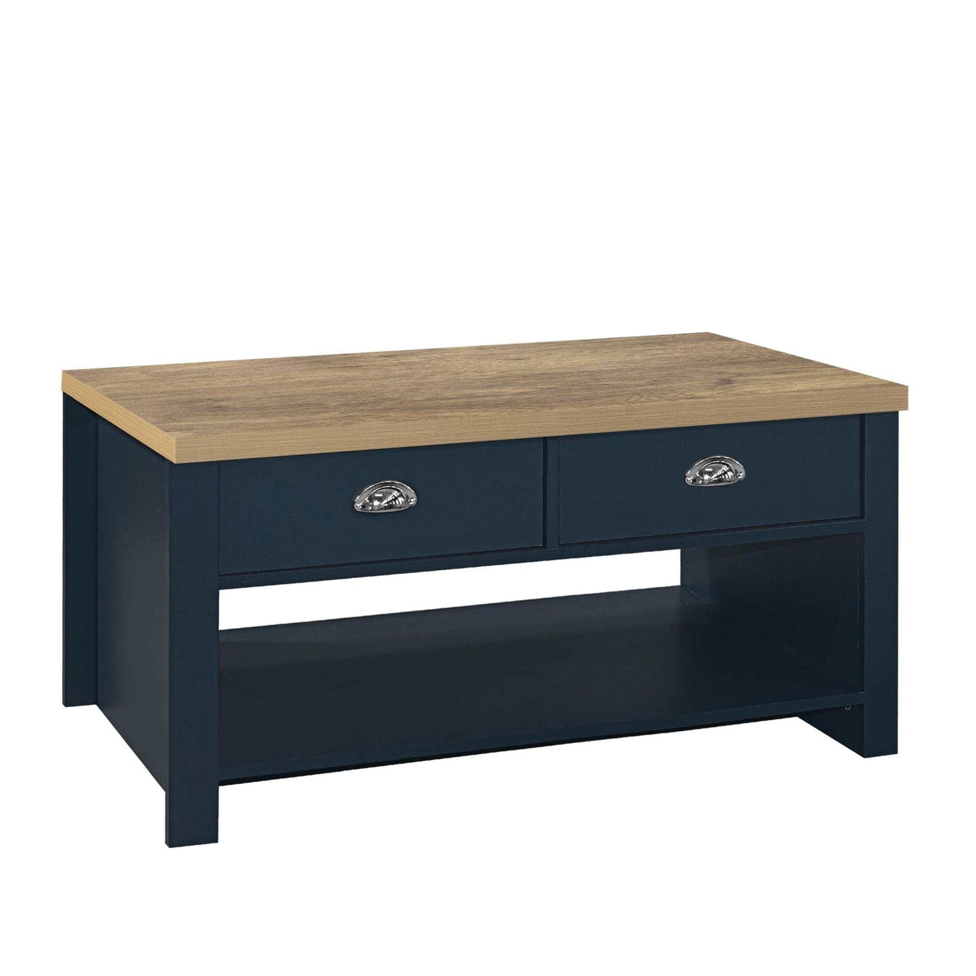 Highgate Coffee Table - 2 Drawer - Navy Blue Painted