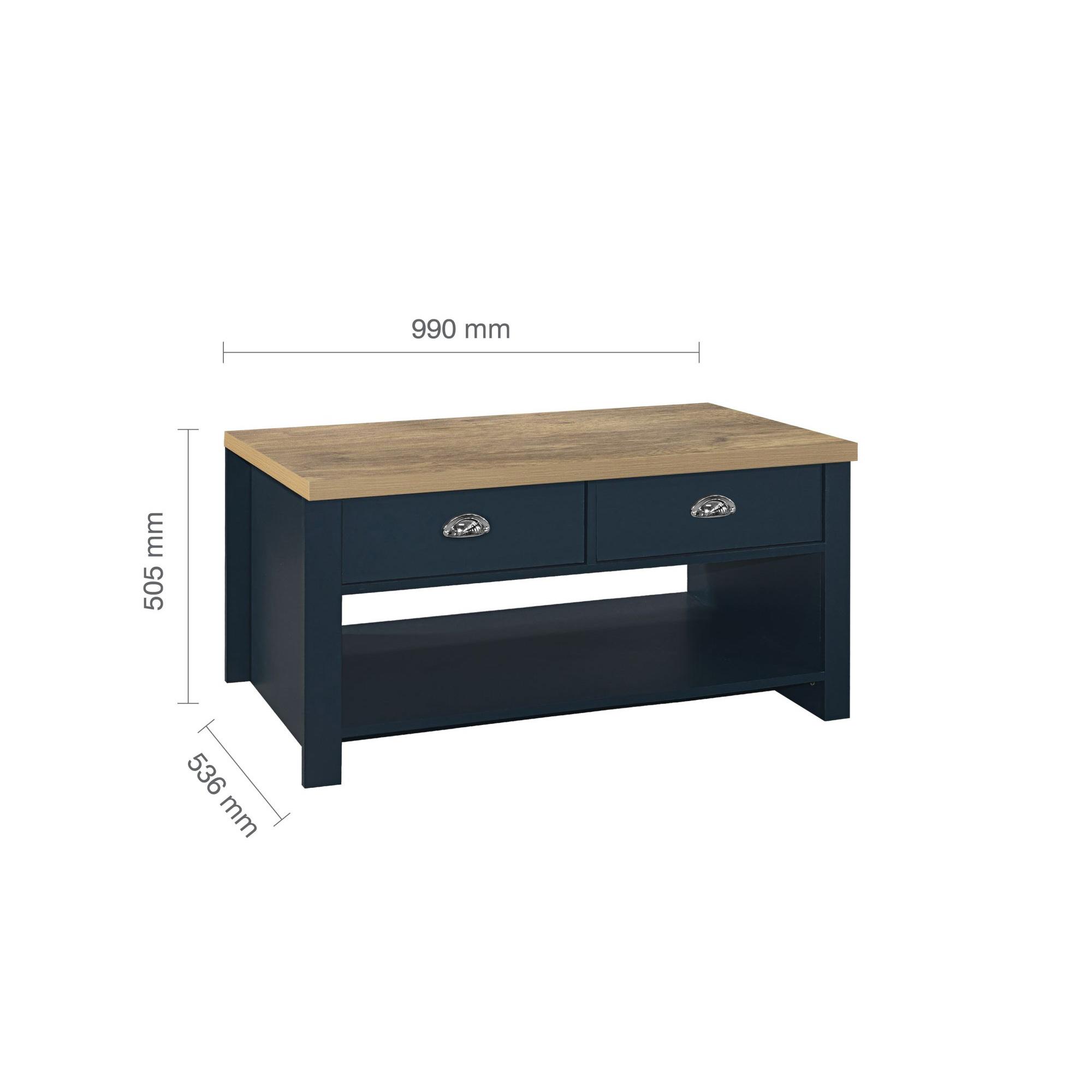 Highgate Coffee Table - 2 Drawer - Navy Blue Painted