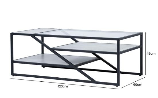 Ibarra Coffee Table - Glass and Metal