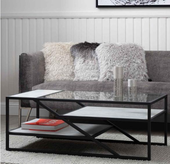 Ibarra Coffee Table - Glass and Metal