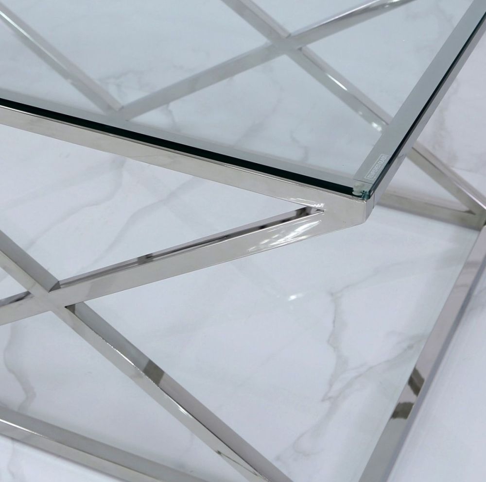 Imperia Coffee Table - Glass and Chrome