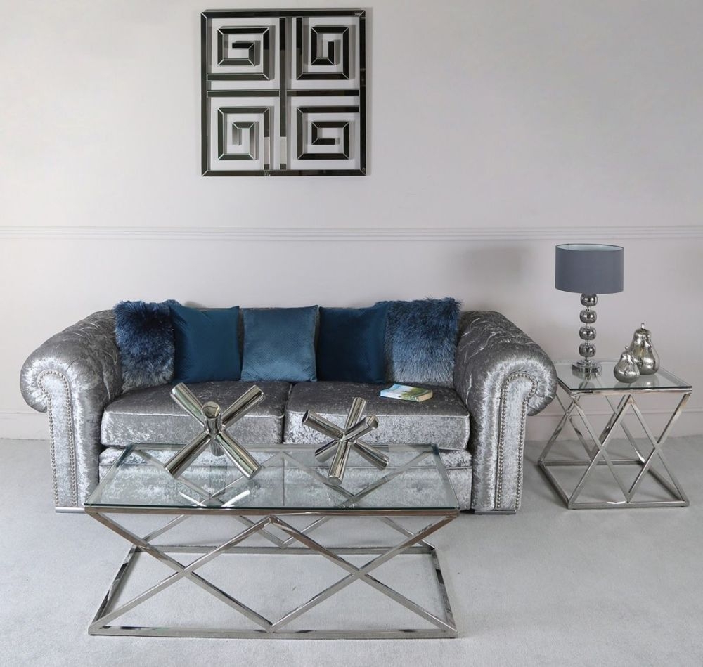 Imperia Coffee Table - Glass and Chrome