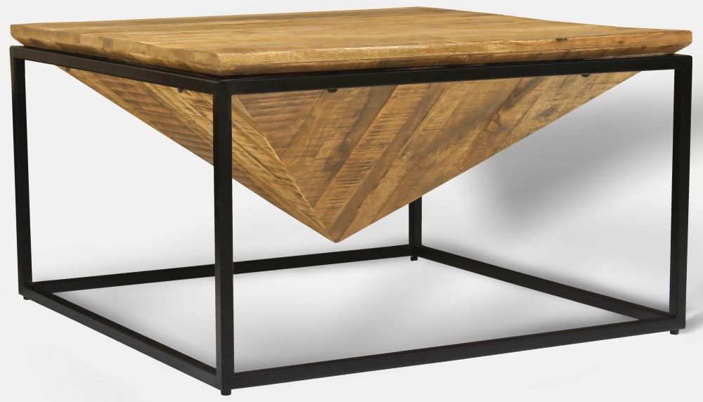 Industrial Mango Wood Diamond Coffee Table