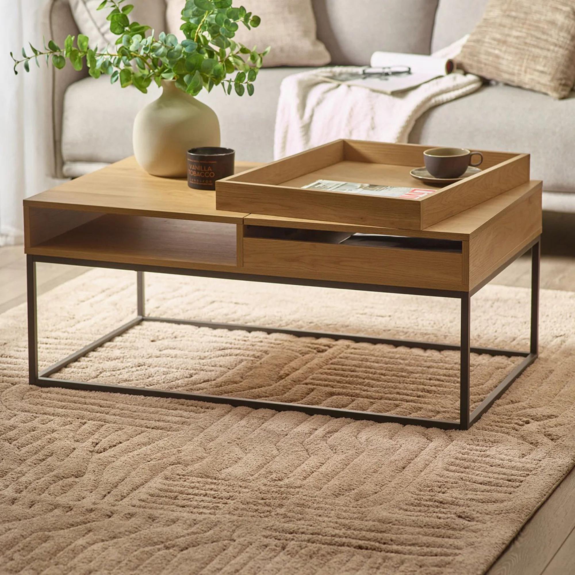 Kade Coffee Table - Storage - Oak