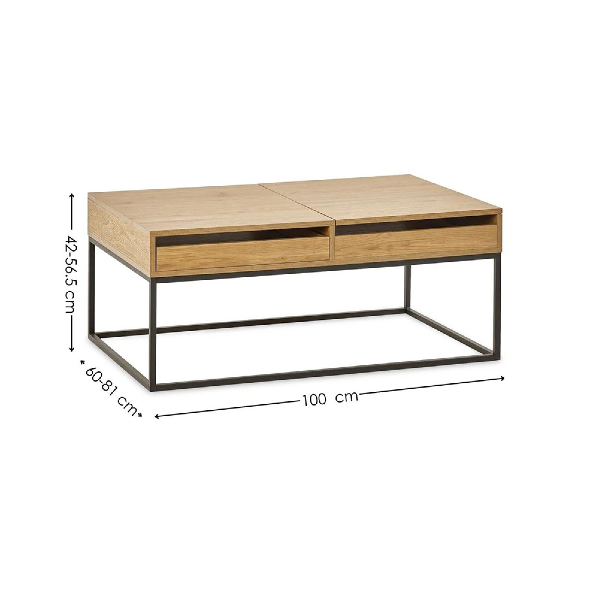 Kade Coffee Table - Storage - Oak