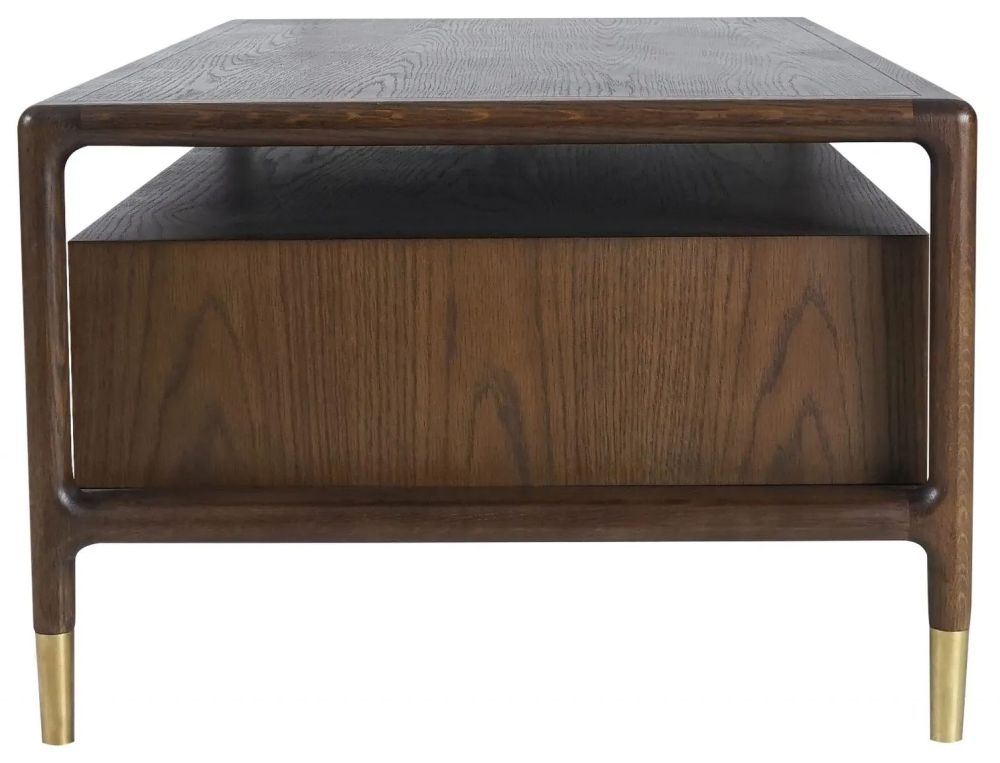 Lafe Walnut 2 Drawer Coffee Table