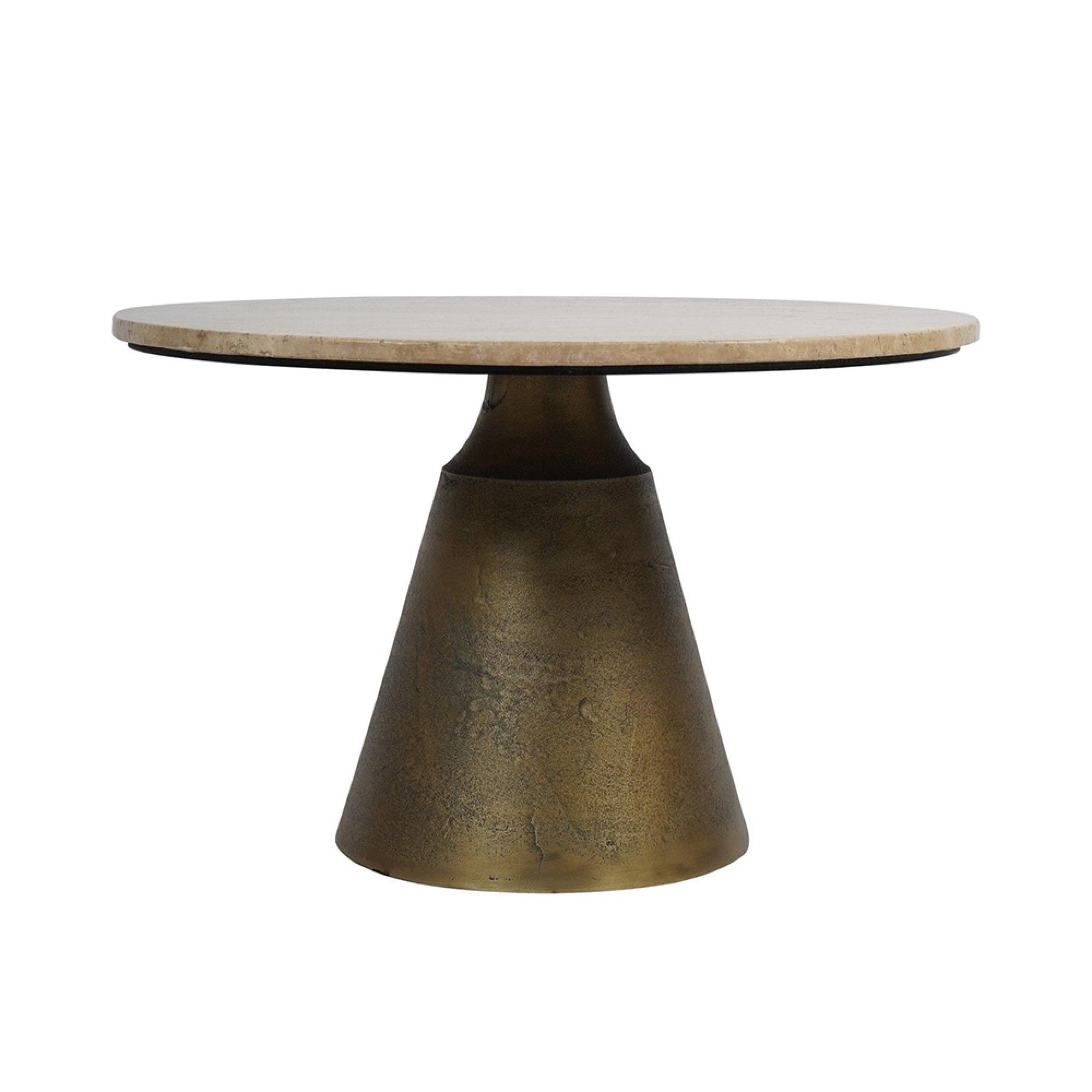 Libra Clifton Light Travertine Marble Small Round Coffee Table