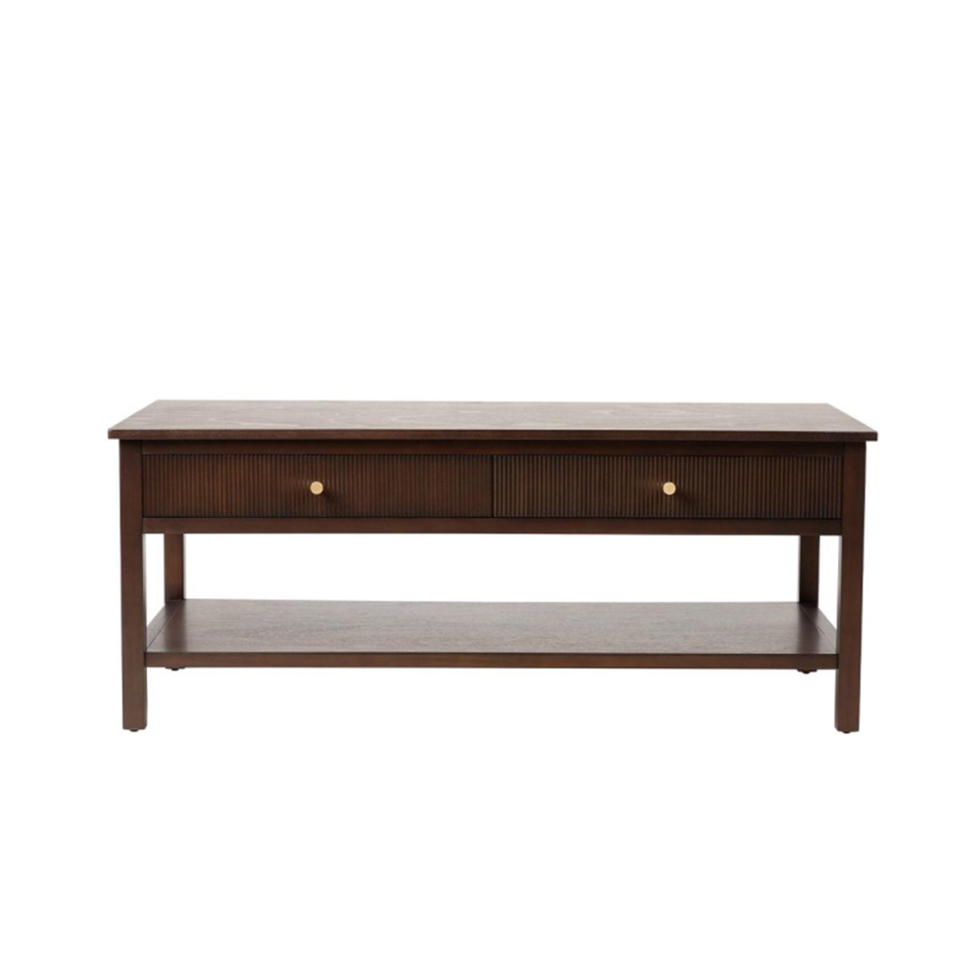 Lindon Coffee Table - 2 Drawer - Walnut