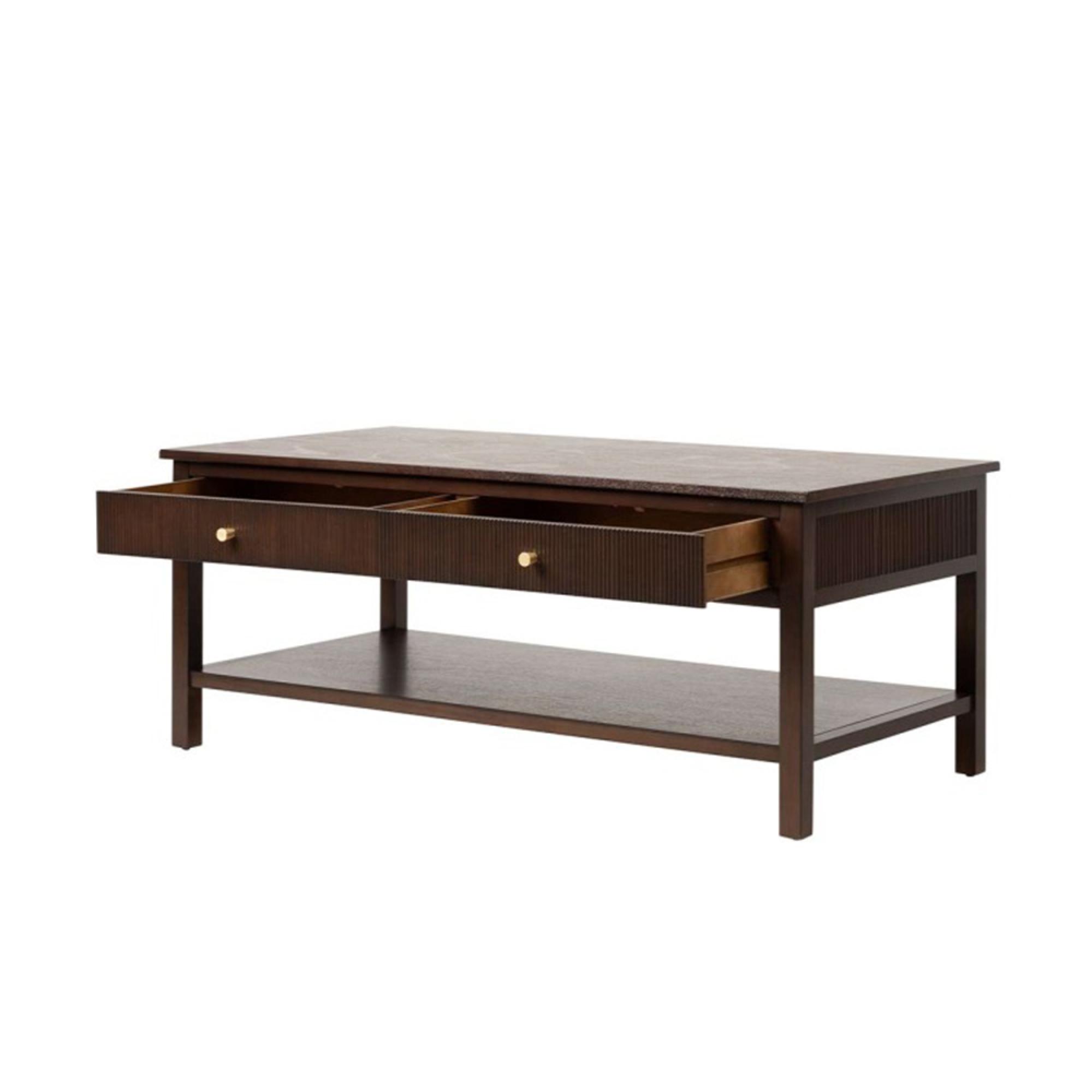 Lindon Coffee Table - 2 Drawer - Walnut
