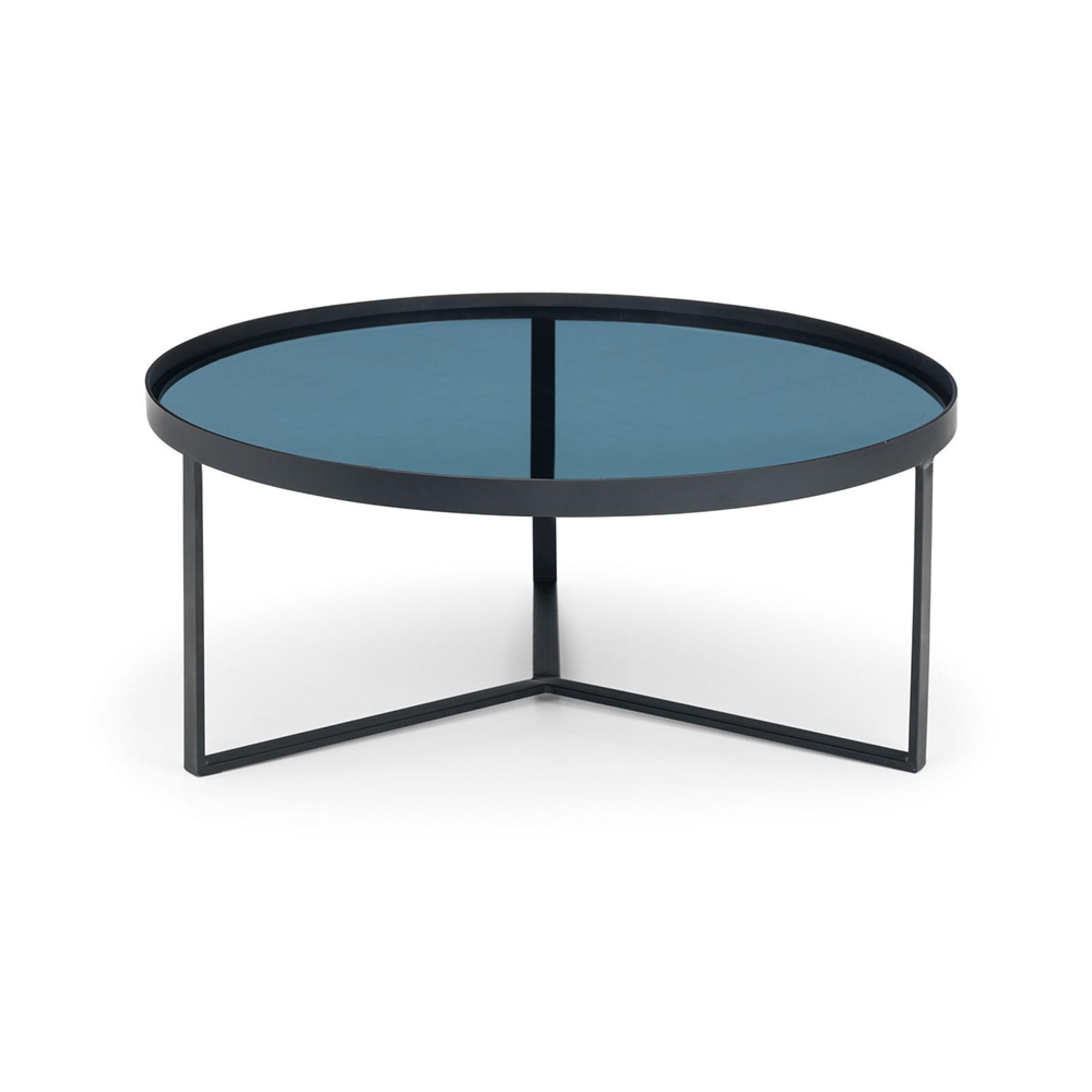 Loft Coffee Table - 90cm - Round - Smoked Glass Top