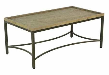 Mango Wood Coffee Table with Metal Base